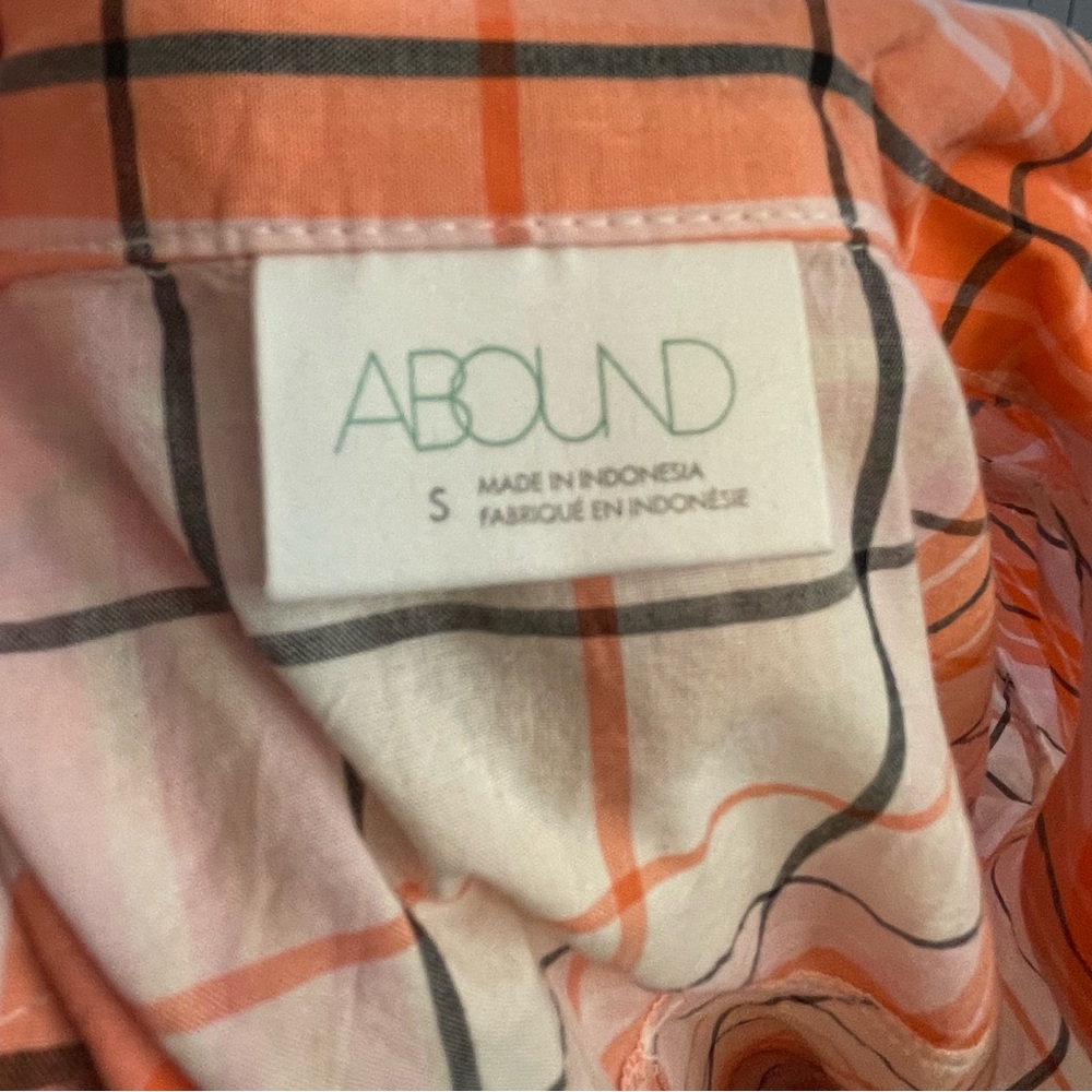 Abound Orange and White Plaid Button-Down Shirt - Picture 5 of 6